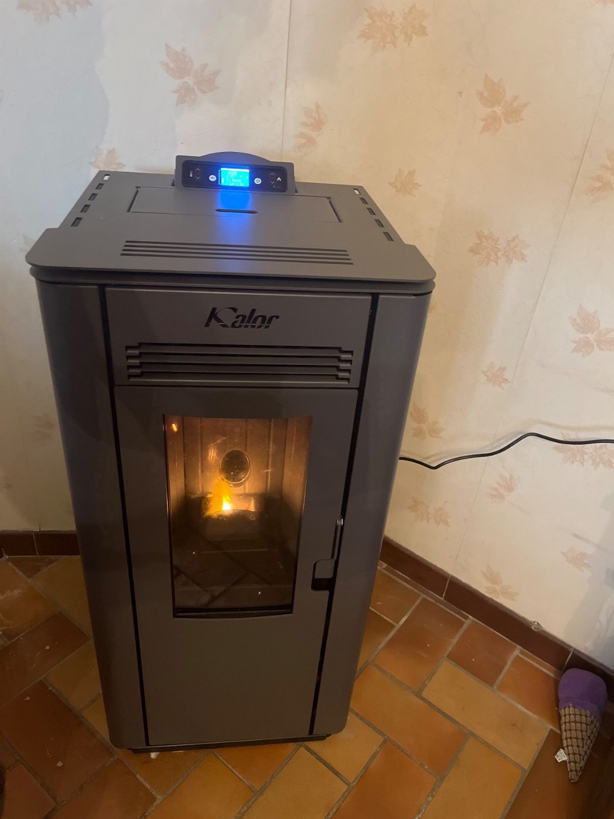 Poêle à pellets installé chez un client